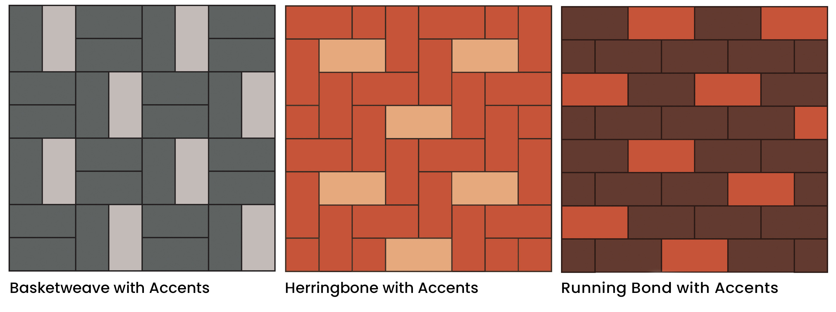 Patterns-Basketweave-Herringbone-Running Bond Accents