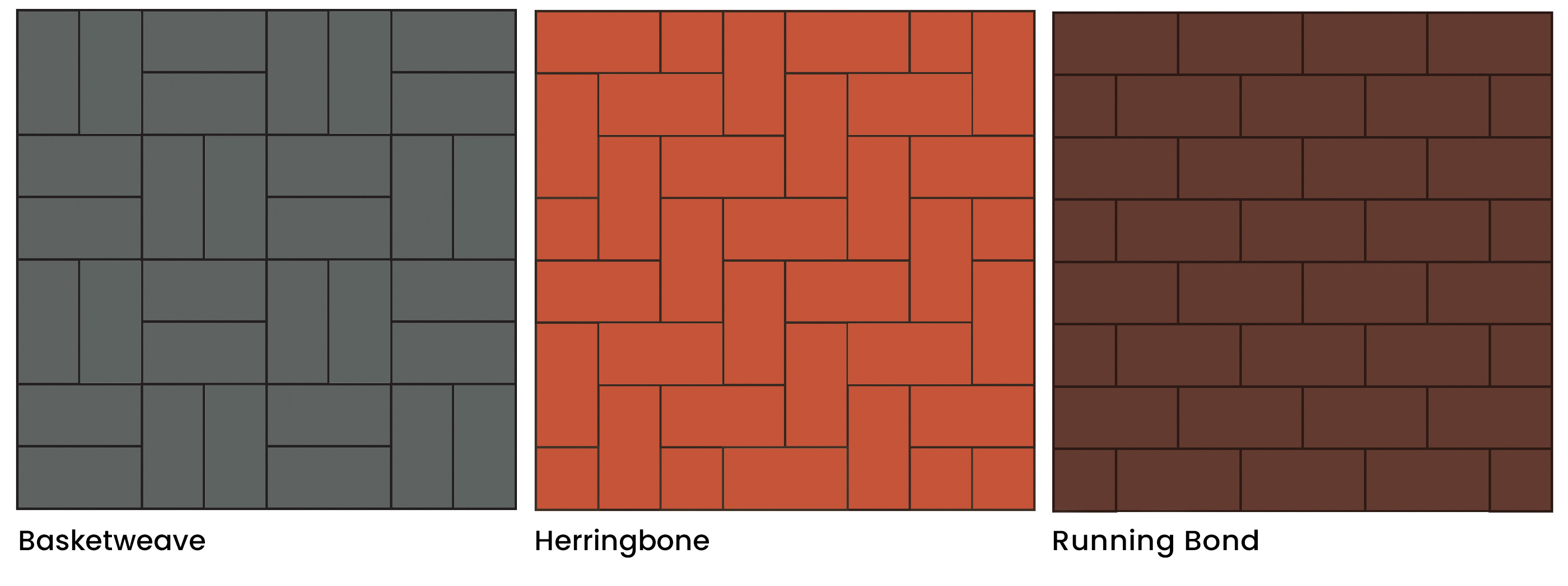 Patterns-Basketweave-Herringbone-Running Bond